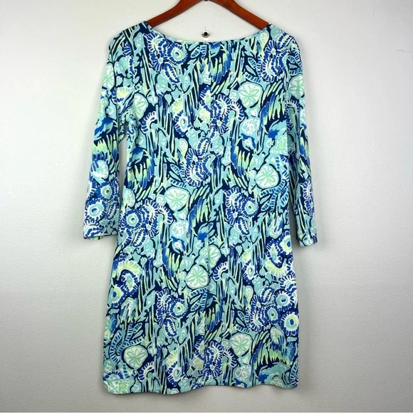 Lilly Pulitzer pima cotton 3/4 sleeve Marlowe dress Women's size S indigo sunset - Picture 8 of 14